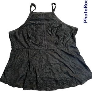 Black High Neck Lace Tank